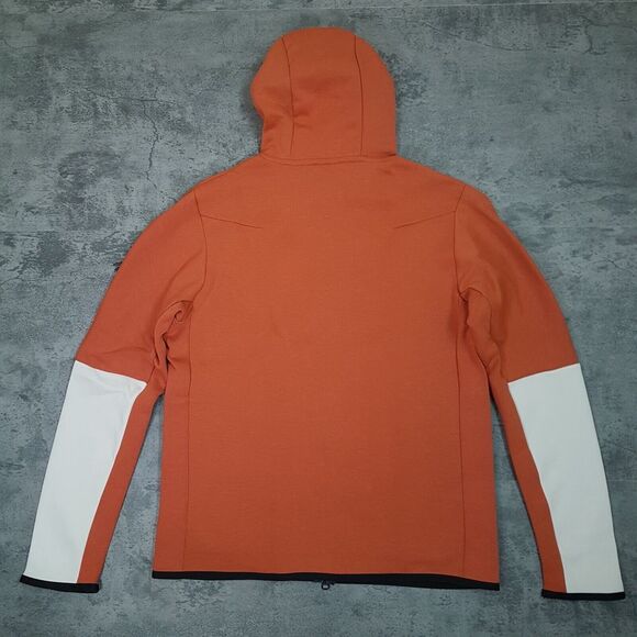 NIKE Sportswear Full-Zip Tech Fleece Hoodie Jacket Mens Size MEDIUM Orange - Picture 2 of 6